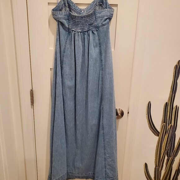 Free People Just Jill Denim Maxi Dress Size XS - Picture 4 of 5